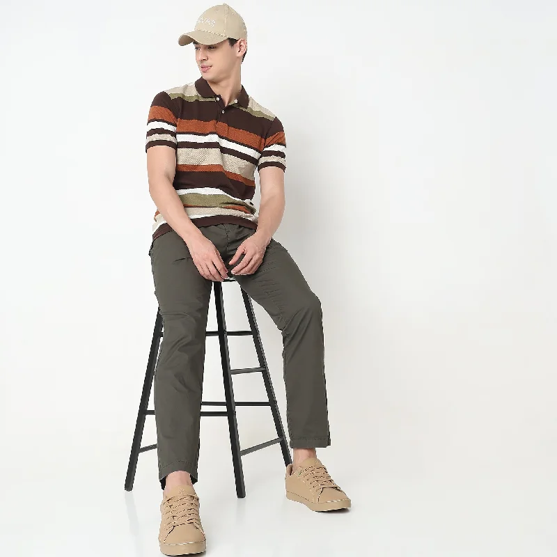 Men's Shirts with Roll-Up SleevesMadison Polo™ - Comfort Blend - Regular Fit Striped Polo T-Shirt Men's Shirts with Roll-Up SleevesMadison Polo™ - Comfort Blend - Regular Fit Striped Polo T-Shirt