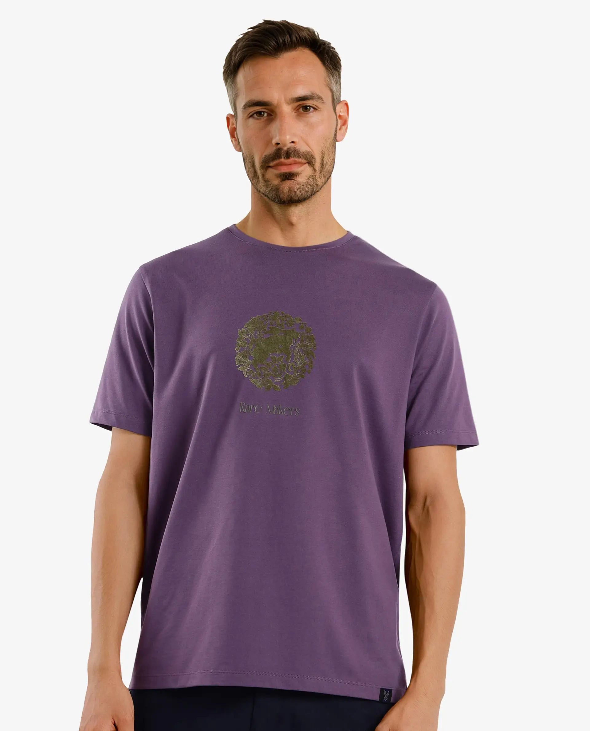 Breathable Men's Mesh TopsRare Rabbit Men Make Purple Short Sleeve Crew Neck Graphic Print T-Shirt Breathable Men's Mesh TopsRare Rabbit Men Make Purple Short Sleeve Crew Neck Graphic Print T-Shirt