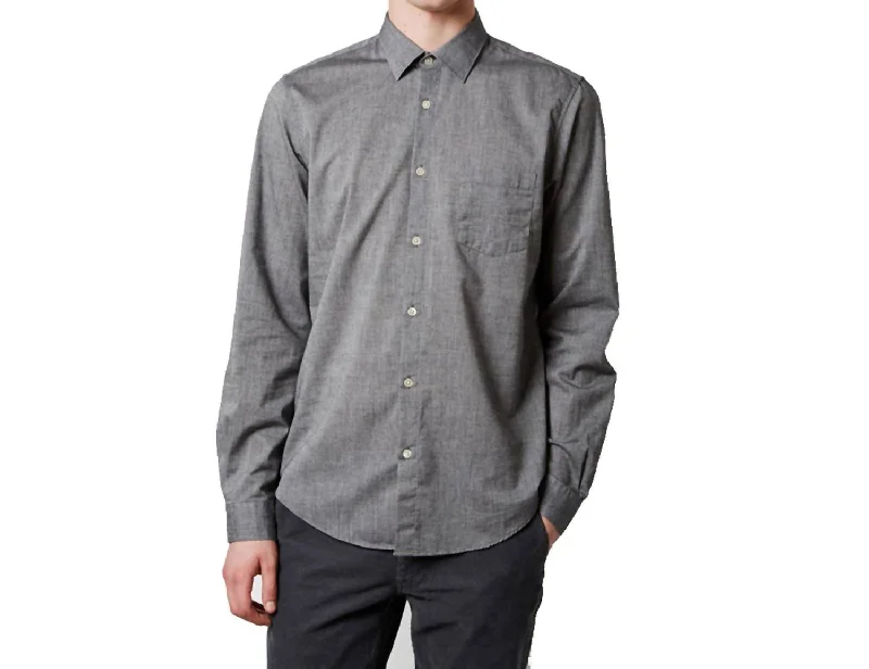 Men's Shirts with Bow TiesMen's Roy Long Sleeve Polo Shirt In Gray
