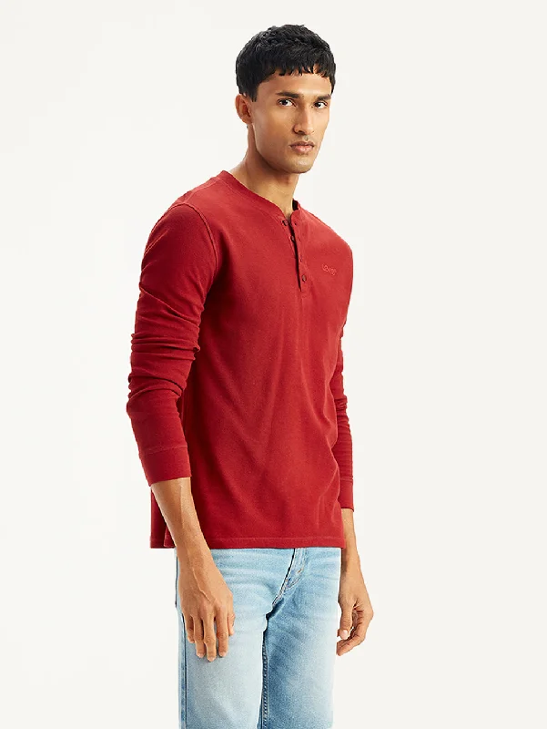 Men's Shirts with Mandarin CollarsMen's Textured Slim Fit T-Shirt