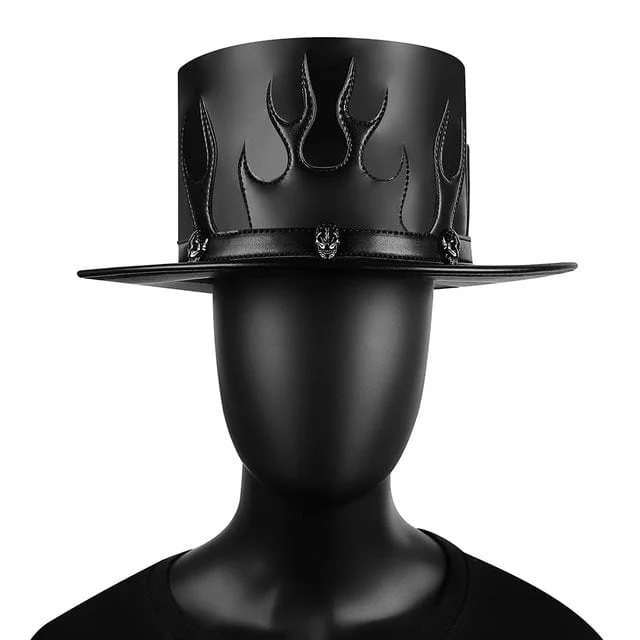 Rainproof Bucket HatsMen's Steampunk Flame Skull Hat