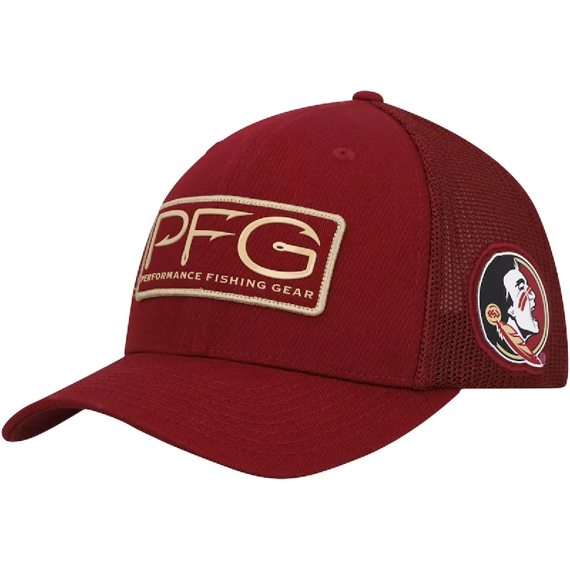 Designer Trucker HatsColumbia Seminole Logo PFG Mesh Hooks Ball Stretch Fit Cap - Garnet Designer Trucker HatsColumbia Seminole Logo PFG Mesh Hooks Ball Stretch Fit Cap - Garnet