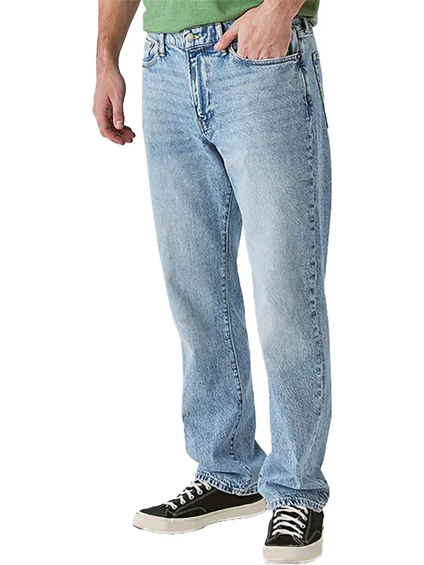 Authentic Raw Denim Men's JeansMens Comfort Stretch Vintage Straight Leg Jeans