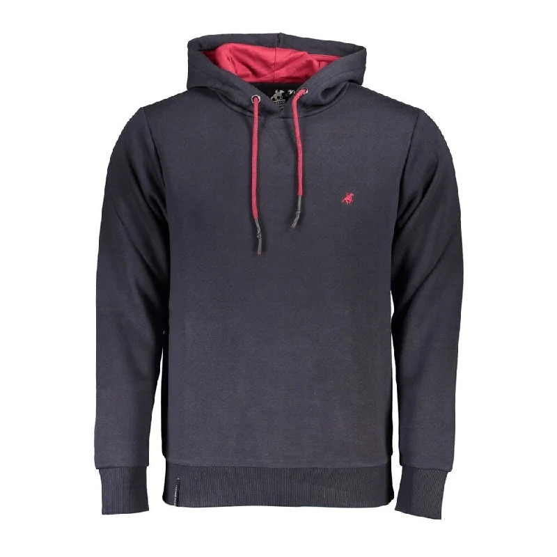 Men's Sweaters with Checkerboard PatternsU.S. Grand Polo Blue Hooded Sweatshirt with Men's Embroidery Men's Sweaters with Checkerboard PatternsU.S. Grand Polo Blue Hooded Sweatshirt with Men's Embroidery
