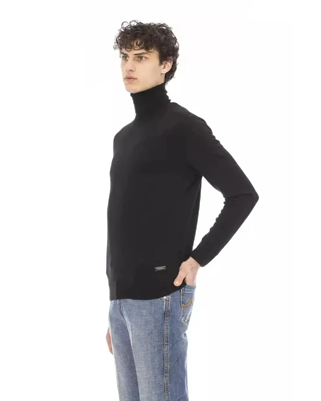 Men's Sweaters with High-Low HemlinesBaldinini Metal Monogram Turtleneck Sweater M Men Men's Sweaters with High-Low HemlinesBaldinini Metal Monogram Turtleneck Sweater M Men