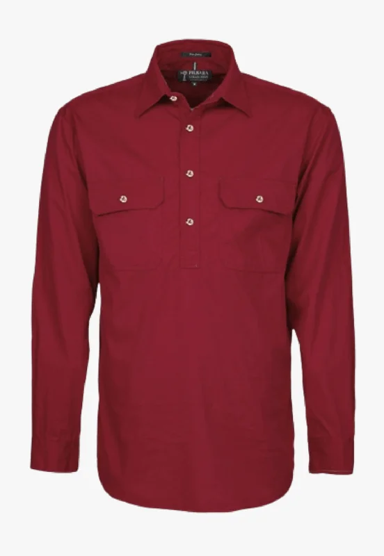 Men's Hawaiian Shirts for a Tropical VibePilbara Mens Closed Front Work Shirt RM200CF