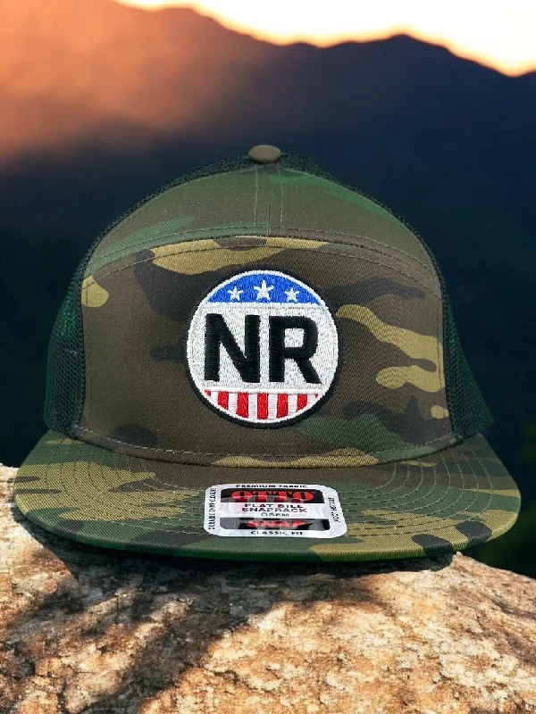 Men's Fedora Hats"Voted" Camo/Black Otto 7 Panel Unisex Hat