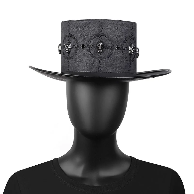 Girls' Straw HatsMen's Steampunk Sutural Skull Hat