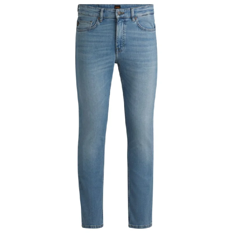 Men's Jeans with Fashionable RipsDelaware Slim-fit jeans in bright-blue comfort-stretch denim Men's Jeans with Fashionable RipsDelaware Slim-fit jeans in bright-blue comfort-stretch denim