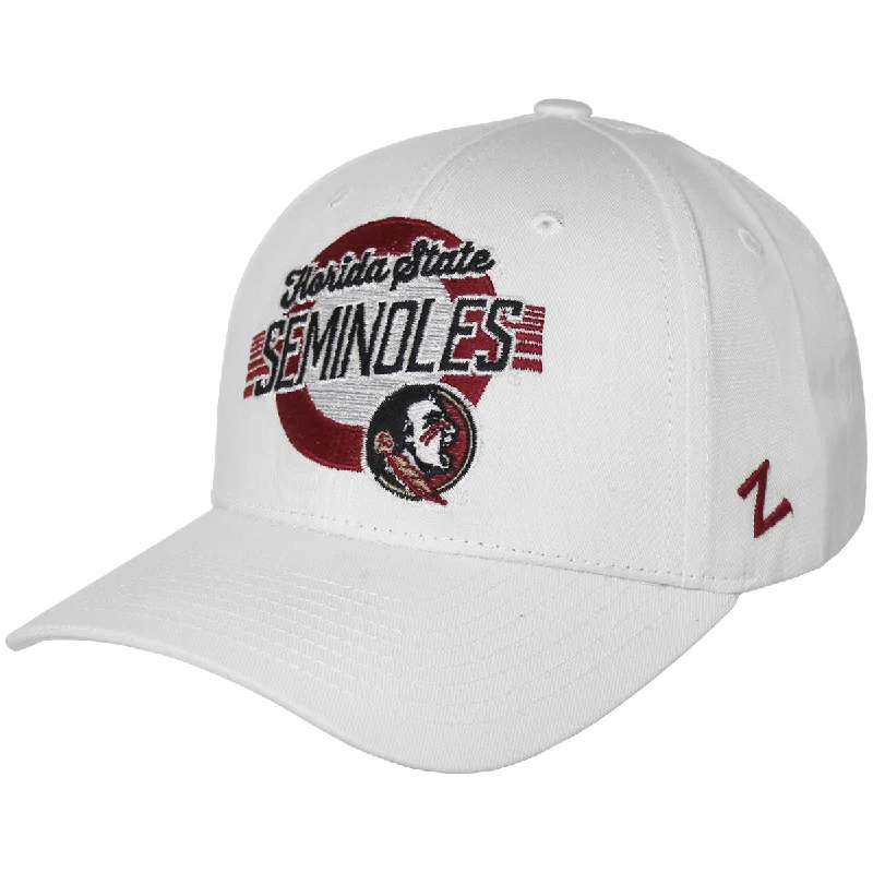 Girls' Beanie HatsZephyr Florida State Seminoles/Seminole Logo Design Adjustable Cap - White Girls' Beanie HatsZephyr Florida State Seminoles/Seminole Logo Design Adjustable Cap - White
