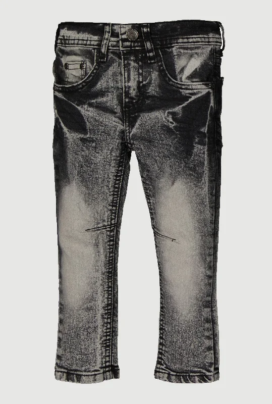 Men's Jeans with Functional PocketsToddler Boys Mineral Wash Skinny Jeans
