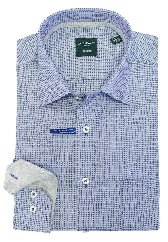 Men's Solid-Color Button-Down Shirts for VersatilityLeo Chevalier 100% Cotton Non-Iron Dress Shirt - 524176 1699