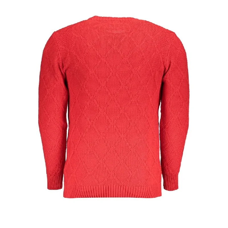 Men's Sweaters with Low-Neck DesignsU.S. Grand Polo Red Fabric Men's Sweater