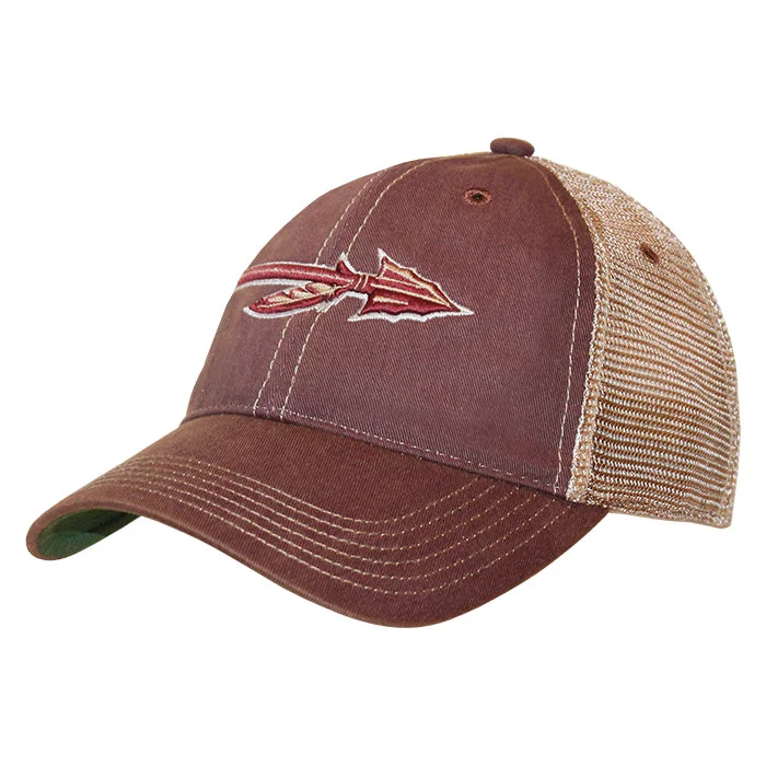 Unique Baseball CapsLegacy Florida State Spear Adjustable Trucker Cap - Garnet