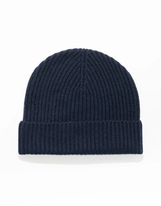 Affordable Baseball HatsCASHMERE RIBBED HAT - NAVY