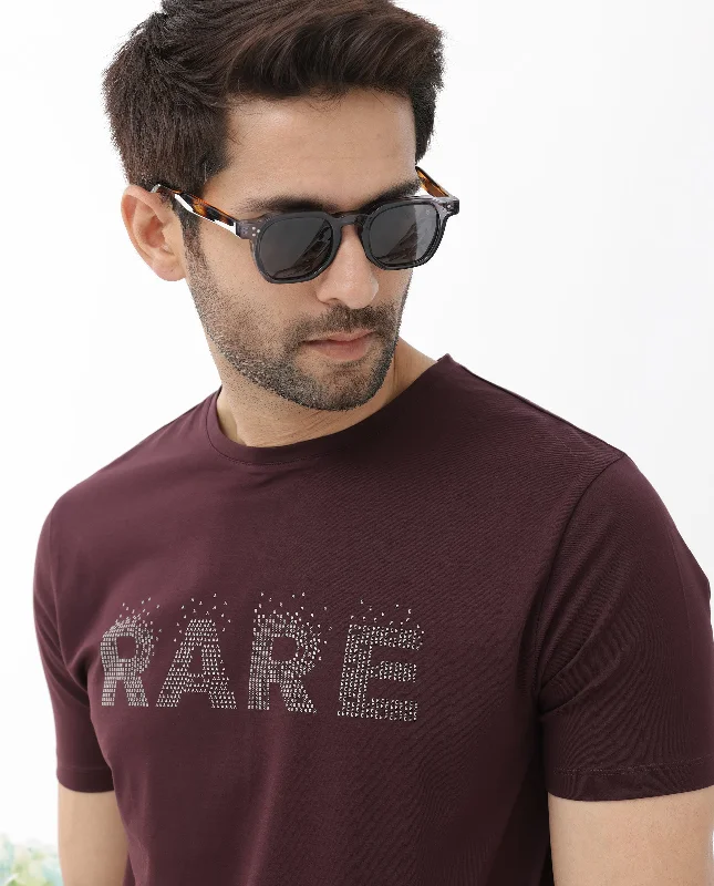 Men's Shirts with Chest PocketsRare Rabbit Mens Eso Maroon Short Sleeve Graphic Print Regular Fit T-Shirt Men's Shirts with Chest PocketsRare Rabbit Mens Eso Maroon Short Sleeve Graphic Print Regular Fit T-Shirt