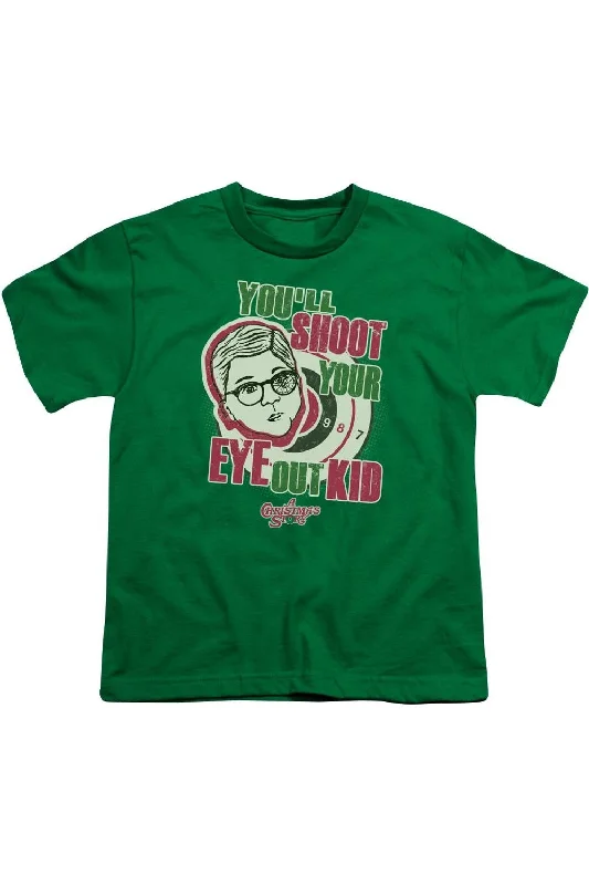 Men's Shirts with Roll-Up SleevesA Christmas Story Youll Shoot Your Eye Out Short Sleeve Youth Tee / T-Shirt Men's Shirts with Roll-Up SleevesA Christmas Story Youll Shoot Your Eye Out Short Sleeve Youth Tee / T-Shirt