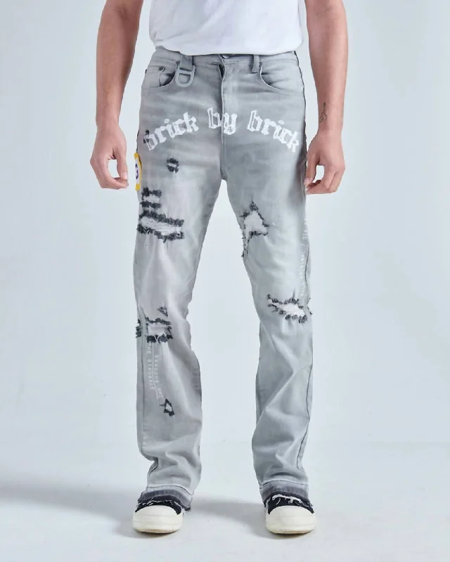 Men's Skinny Jeans with Stretch FabricOriginal Brick By Brick Stack Denim In Black Haze Men's Skinny Jeans with Stretch FabricOriginal Brick By Brick Stack Denim In Black Haze