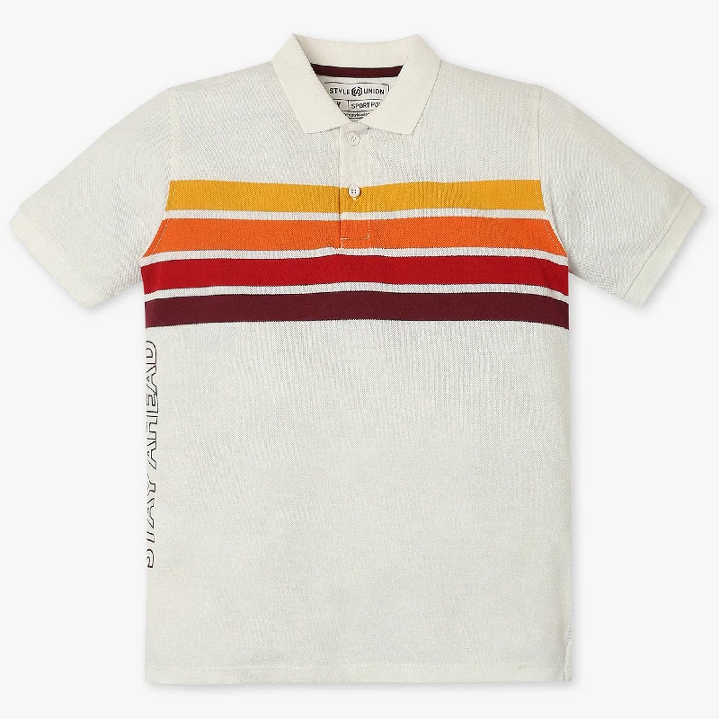 Men's Shirts for BoatingBoys Regular Fit Striped Polo T-Shirt