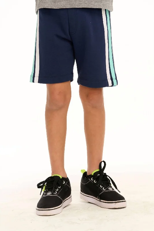 Breathable Fabric Men's Running ShortsBoy's Coastin' Stripe Shorts In Navy Blue