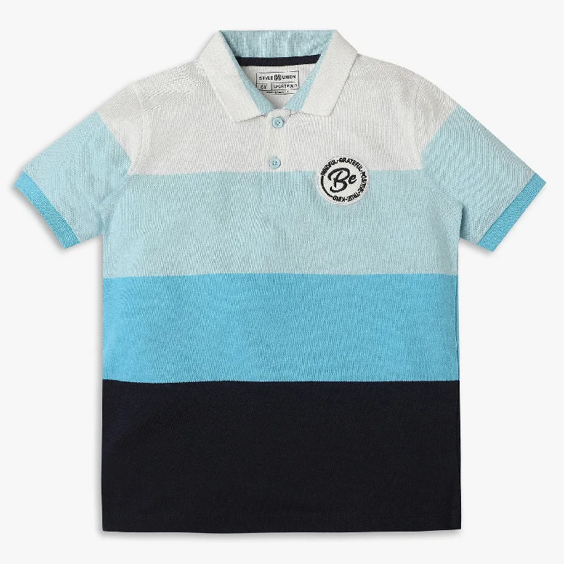 Men's Shirts with Button-Down CollarsBoys Regular Fit Striped Polo T-Shirt