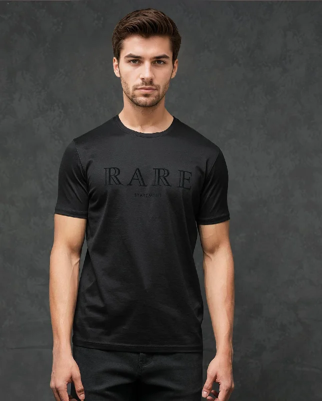 Elegant Men's Dress ShirtsRare Rabbit Mens Junot Black Cotton Lycra Fabric Short Sleeve Velvet Graphic Print T-Shirt Elegant Men's Dress ShirtsRare Rabbit Mens Junot Black Cotton Lycra Fabric Short Sleeve Velvet Graphic Print T-Shirt