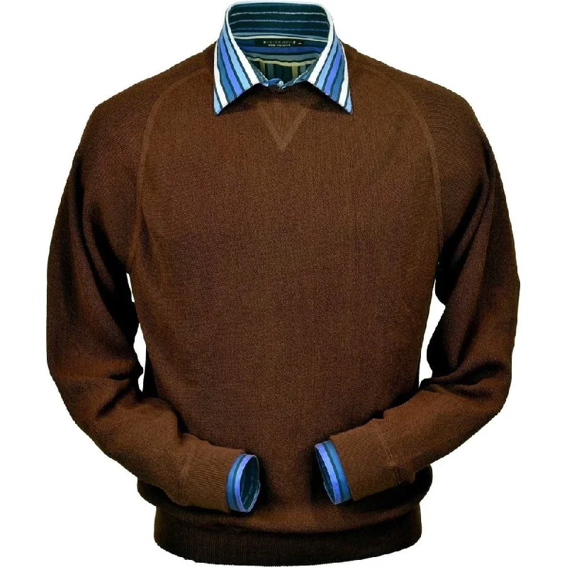 Versatile Men's Zip-Up SweatersBaby Alpaca 'Links Stitch' Sweatshirt-Style Crew Neck Sweater in Dark Brown by Peru Unlimited Versatile Men's Zip-Up SweatersBaby Alpaca 'Links Stitch' Sweatshirt-Style Crew Neck Sweater in Dark Brown by Peru Unlimited