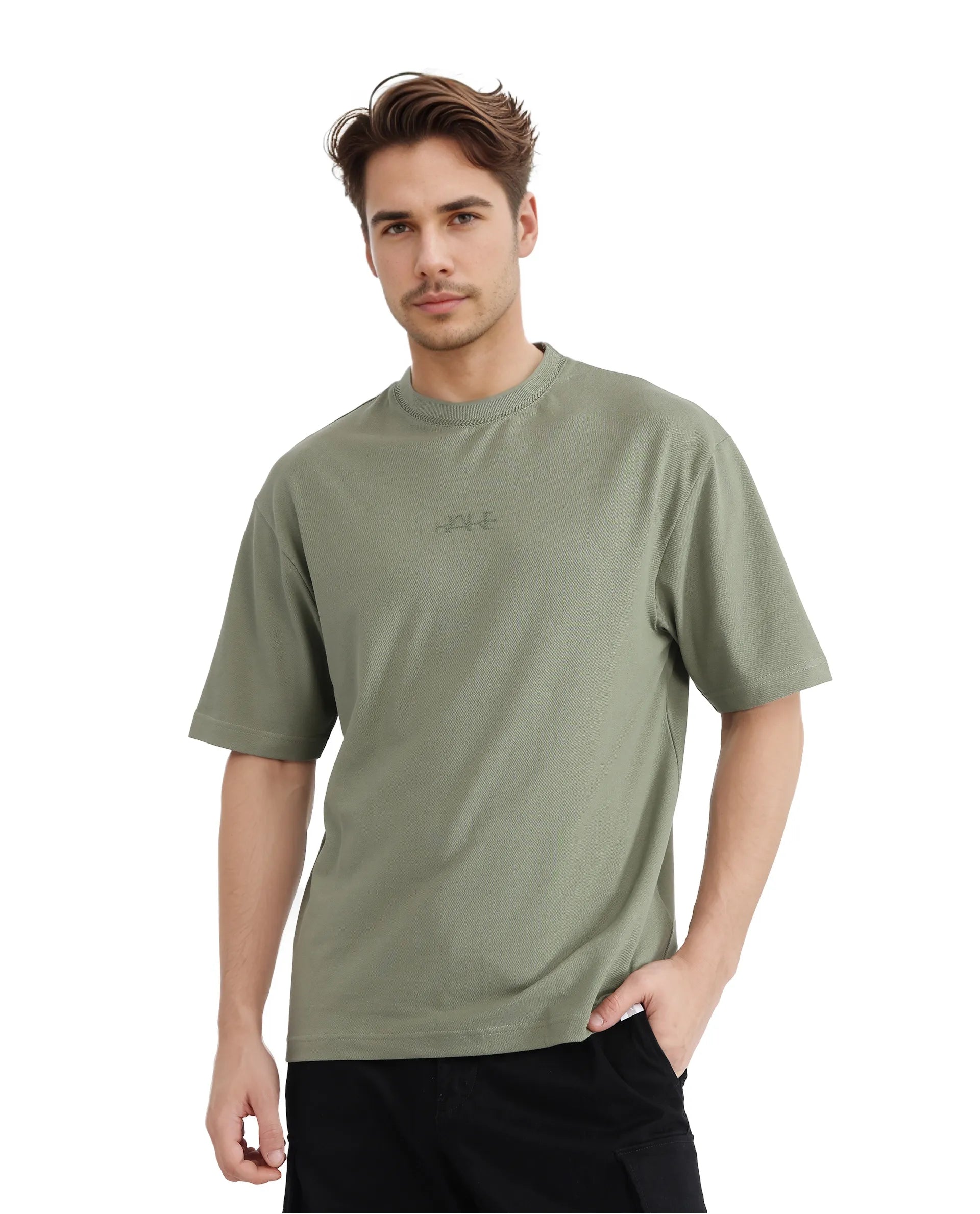 Men's Shirts for CampingRare Rabbit Men's Heros-2 Dusky Green Cotton Lycra Fabric Short Sleeve Crew Neck Oversized Fit Plain T-Shirt Men's Shirts for CampingRare Rabbit Men's Heros-2 Dusky Green Cotton Lycra Fabric Short Sleeve Crew Neck Oversized Fit Plain T-Shirt