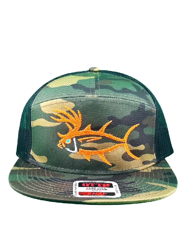 Gentlemen's Bowler Hats"Buck-Eye" 7 Panel Camo Otto Adjustable Hat