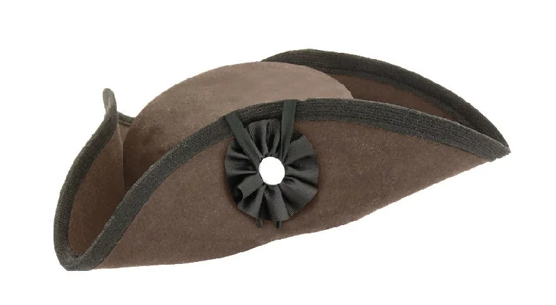 Durable Work HatsFur Felt Civilian Tricorn - Low BROWN