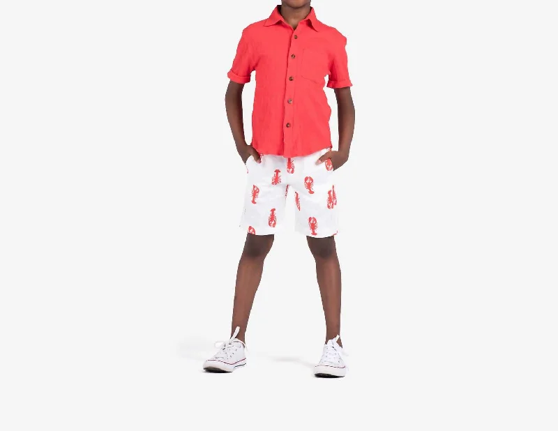 Men's Tailored Dress ShortsTrouser Short In Lobster