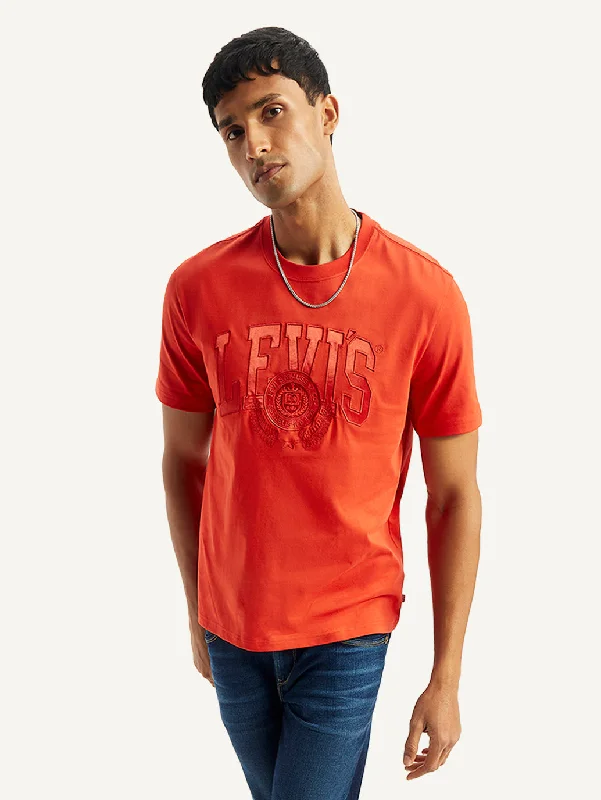Men's Shirts with Lace-Up HemlinesMen's Brand Logo Crew Neck T-shirt