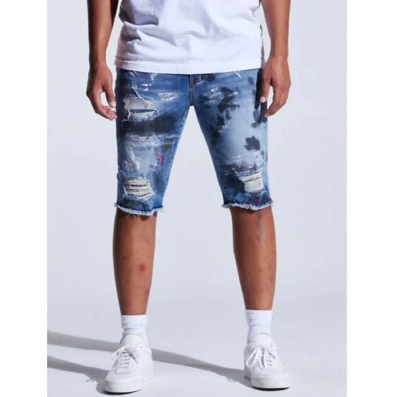 Warm-Weather Men's Linen ShortsPhilips Shorts In Indigo Black Paint