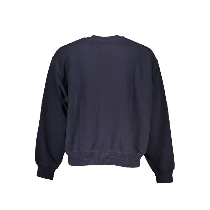 Men's Sweaters with Hidden PocketsTommy Hilfiger Chic Blue Crew Neck Sweater with Logo Men's Detail