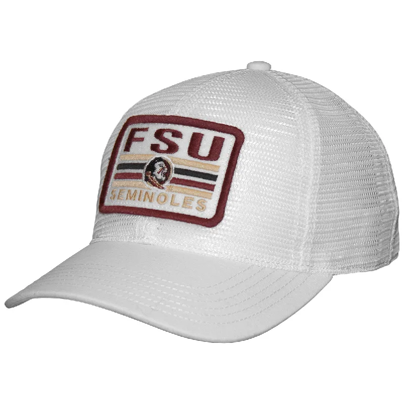 Affordable Winter BeaniesLegacy FSU Seminoles/Seminole Logo Patch Adjustable Mesh Cap - White