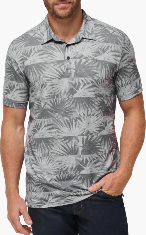 Men's Shirts with Logo EmbossmentsSign Here Leaf Print Piqué Polo Shirt In Heather Light Grey Men's Shirts with Logo EmbossmentsSign Here Leaf Print Piqué Polo Shirt In Heather Light Grey
