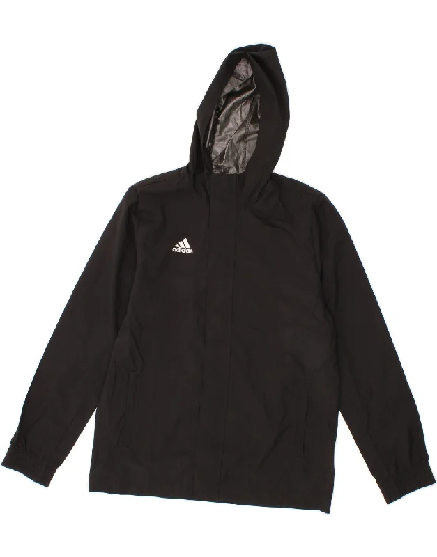 Boys' Baseball CapsADIDAS Boys Hooded Rain Jacket 13-14 Years Black Polyester