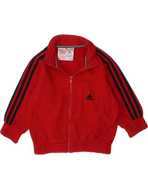 Modern BeaniesADIDAS Girls Graphic Tracksuit Top Jacket 3-4 Years Red Cotton