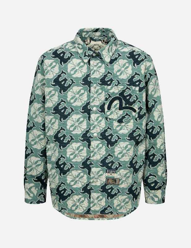 Customized Baseball CapsAllover Kamon and Logo Jacquard Regular Fit Tapestry Jacket