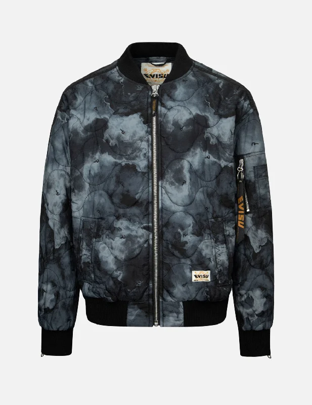 Classic Bowler HatsAllover Seagull Embroidery Tie-Dye Loose Fit Padded Bomber Jacket Classic Bowler HatsAllover Seagull Embroidery Tie-Dye Loose Fit Padded Bomber Jacket
