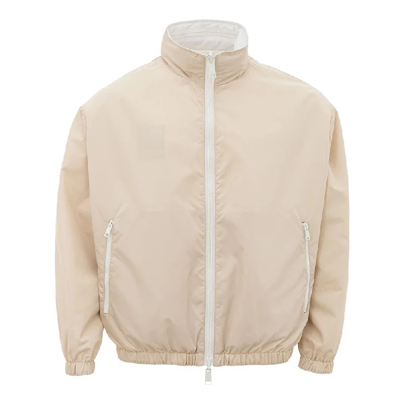 Warm Winter BeaniesBeige Polyamide Jacket For The Modern Man
