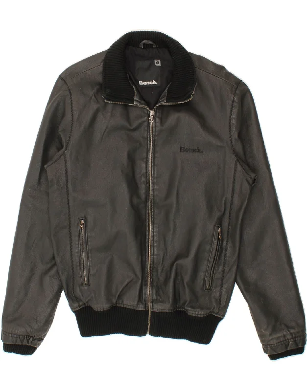 Summer Straw HatsBENCH Mens Bomber Leather Jacket UK 36 Small Black Leather