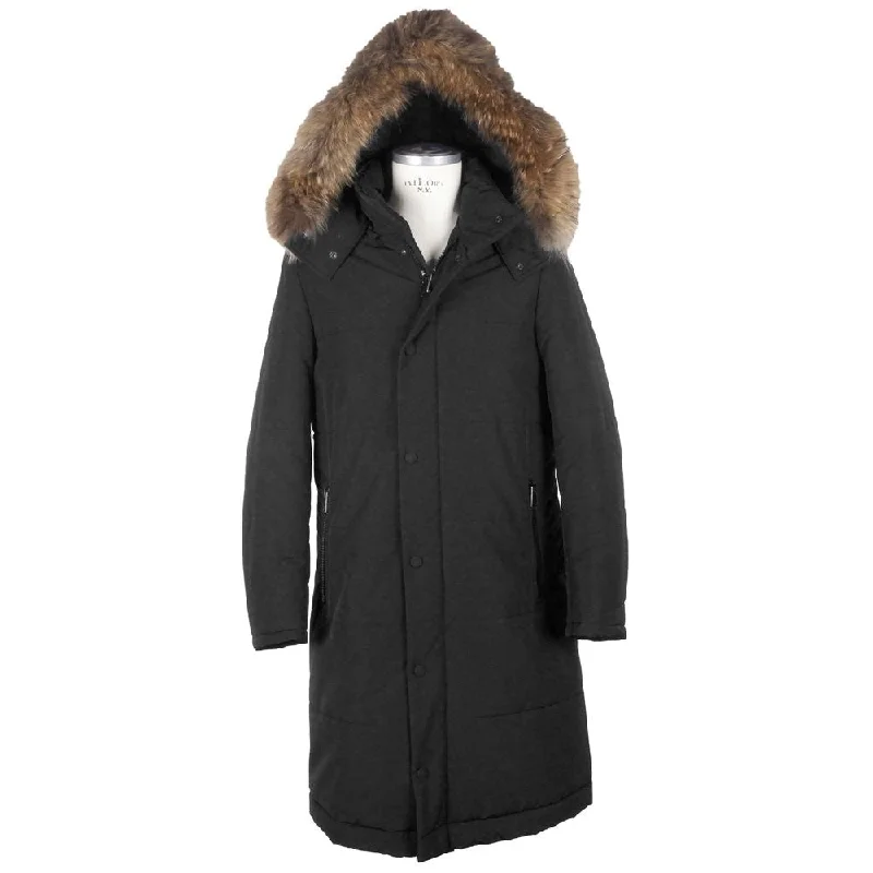 Wide-Brimmed Beach HatsBlack Wool Vergine Jacket