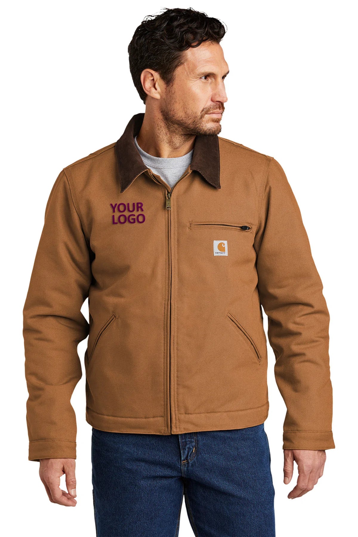 Men's Coats for Ice FishingCarhartt Duck Detroit Branded Jackets, Carhartt Brown