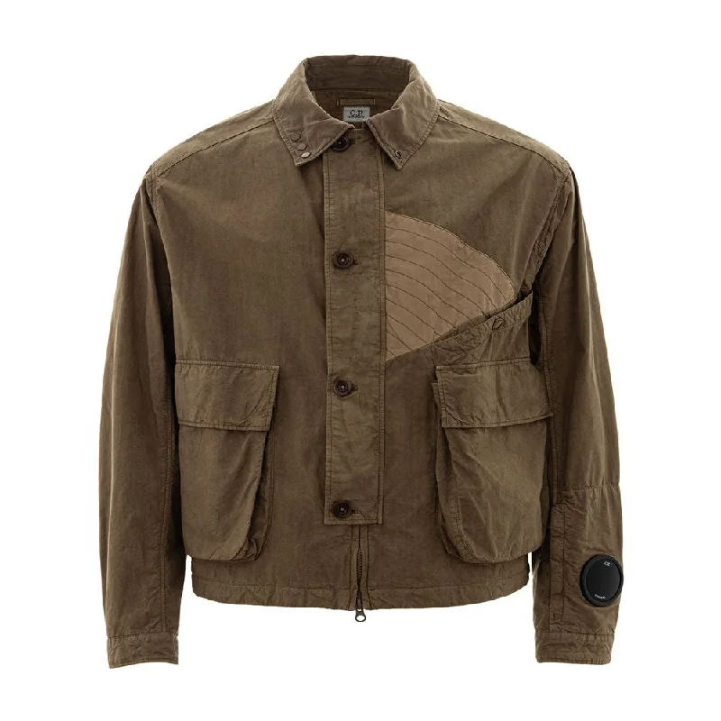 Formal Derby CapsChic Beige Polyamide Jacket For Men