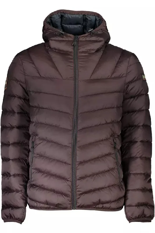 Men's Coats for Winter CampingBrown Polyamide Men Jacket