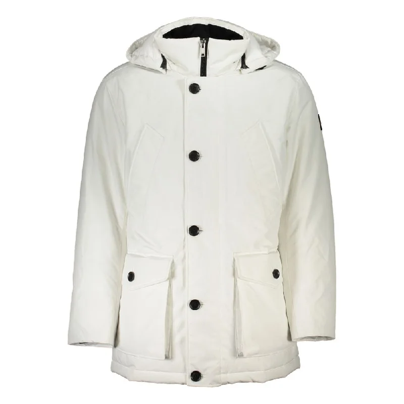 Unique Baseball CapsWhite Polyamide Men Jacket
