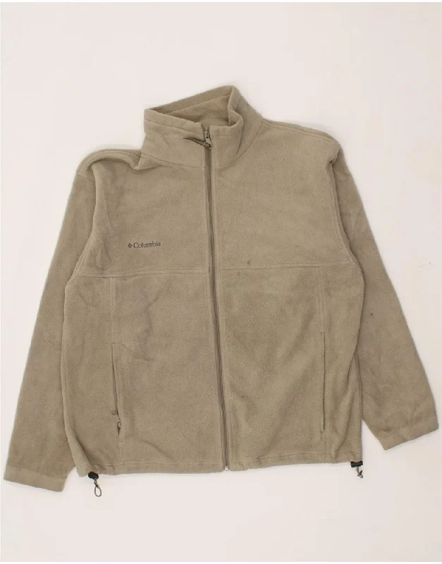 Protective Safety HatsCOLUMBIA Mens Fleece Jacket UK 40 Large Beige Polyester