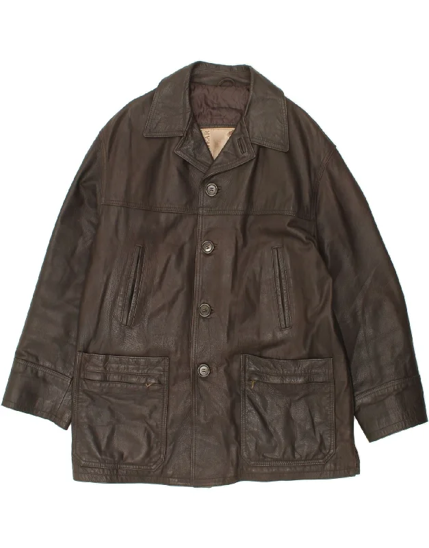 Women's Bucket HatsCONBIPEL Mens Leather Jacket IT 50 Large Brown Leather