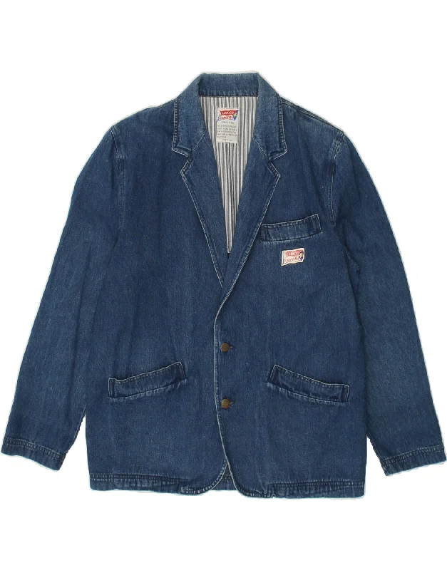 Trendy SnapbacksCOVERI Mens Denim Jacket UK 40 Large Blue